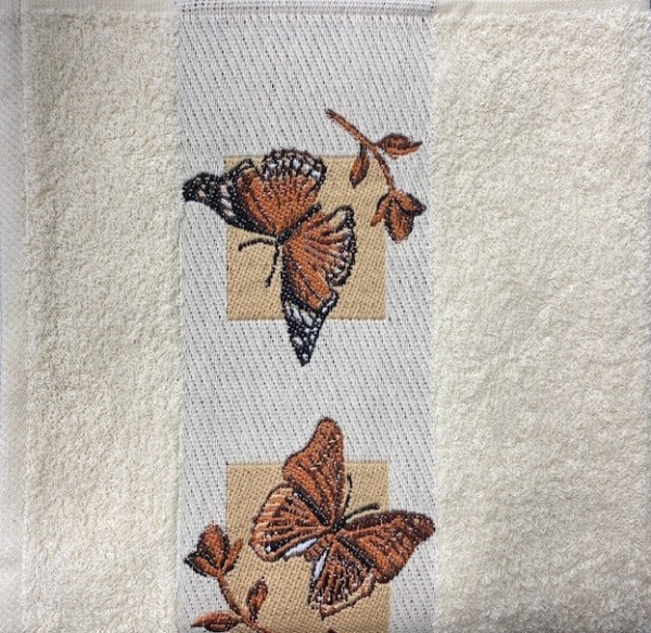 Handtuch Schmetterling natur ca. 50x100cm