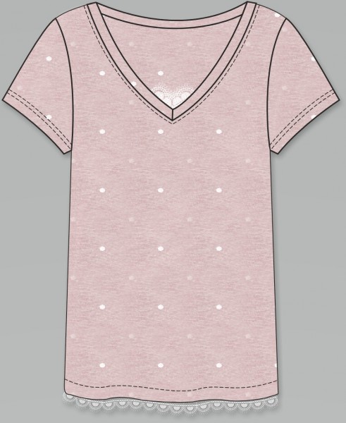 Damen Shirt 264 rosa mit Punkte