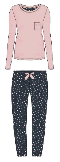 Damen Pyjama 894-00 rosa