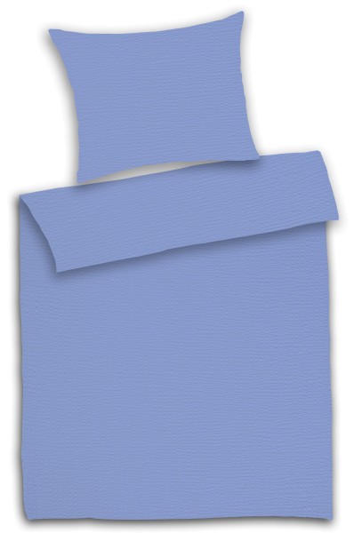 Seersucker Bettwäsche in bleu155x220cm